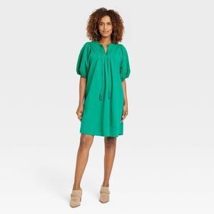 green emerald velvet dress Knox Rose Green Printed Long Sleeve Dress New  Sunrise Pickers